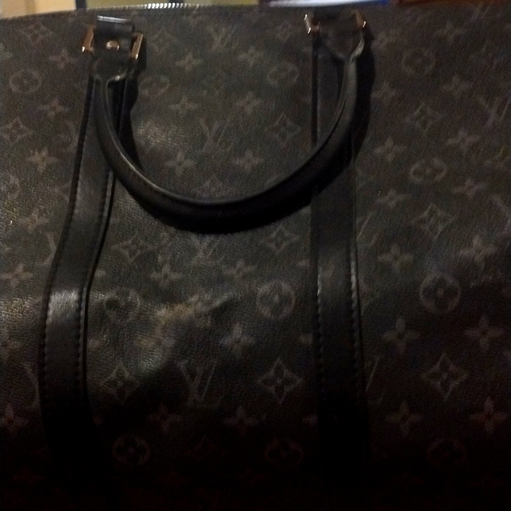 LOUIS VUITTON KEEPALL BANDOULIERRE 55 DUFFEL (BLACK) (MONOGRAM ECLIPSE)